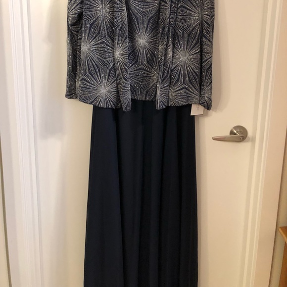 NWT Cachet navy/silver evening dress 👗 - Picture 2 of 6